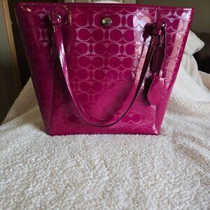 Coach Peyton Embossed Signature Patent Leather Bag